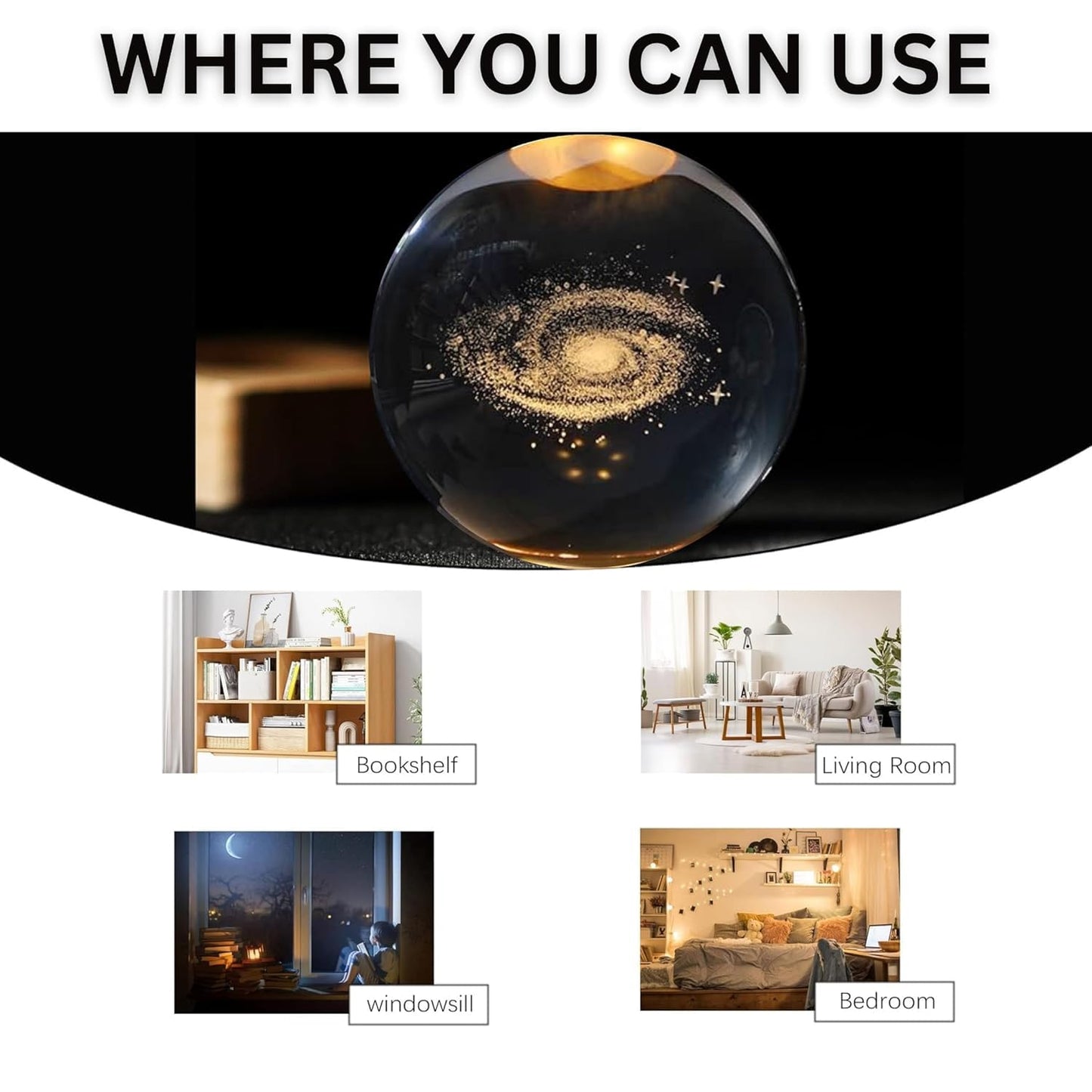 3D Crystal Lamp Ball – Assorted Designs | LED Night Light Decoration - Fixivoo