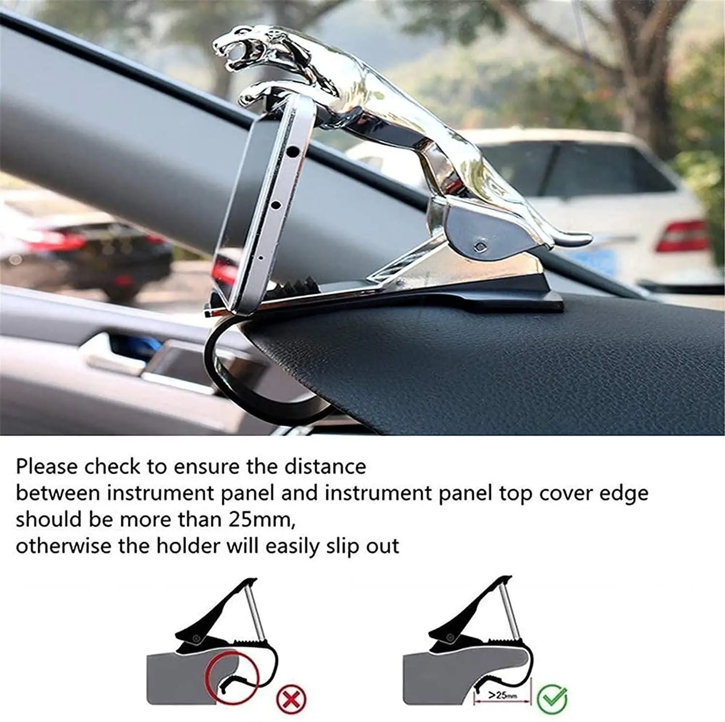 Jaguar Dashboard Phone Holder for Car | Anti-Slip, Stylish & Universal Mount 14s9bc-ez