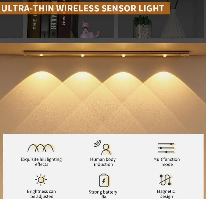 LED PIR Motion Sensor Cabinet With USB Rechargeble 14s9bc-ez