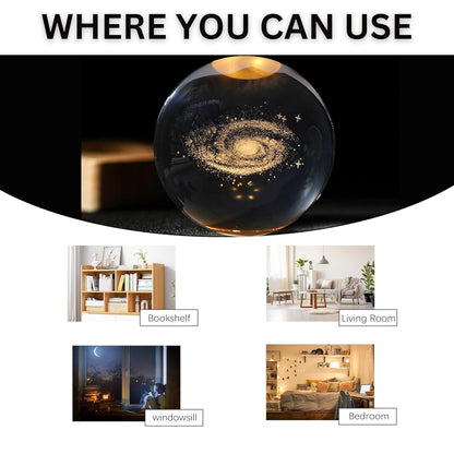 3D Crystal Lamp Ball – Assorted Designs | LED Night Light Decoration - Fixivoo