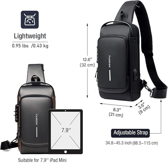 Unisex Sling Bag for Men & Women – Compact Crossbody Travel Shoulder Bag 14s9bc-ez