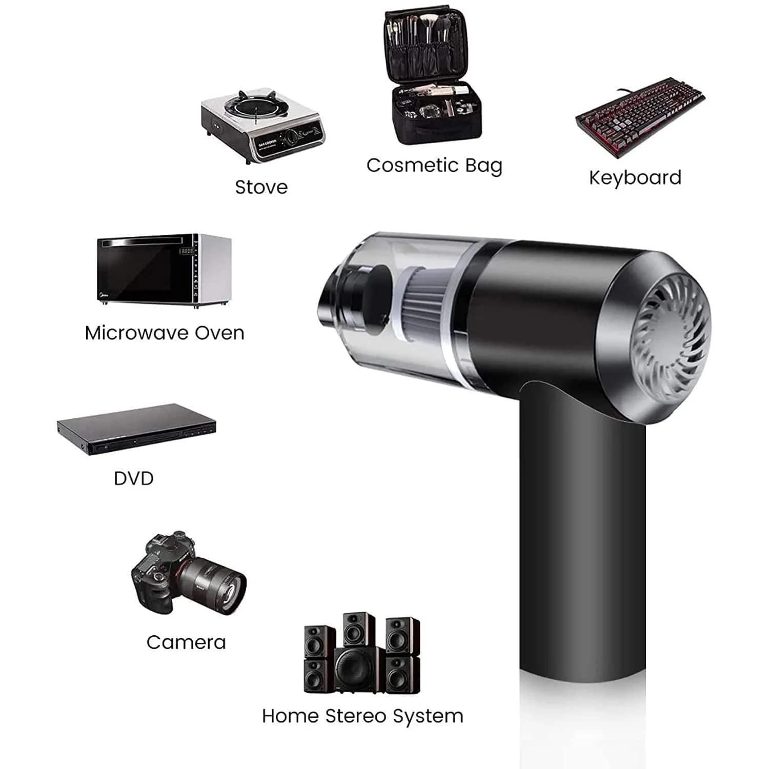 BD Portable Air Duster & Wireless Vacuum Cleaner – 2-in-1 Mini Rechargeable Dust Blower 14s9bc-ez