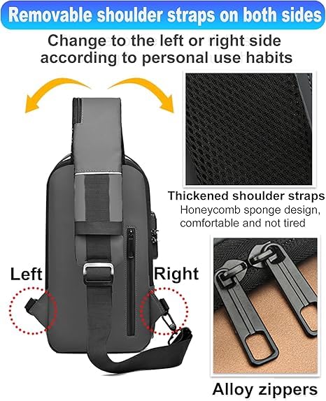 Unisex Sling Bag for Men & Women – Compact Crossbody Travel Shoulder Bag 14s9bc-ez