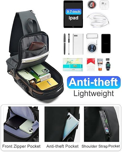Unisex Sling Bag for Men & Women – Compact Crossbody Travel Shoulder Bag 14s9bc-ez