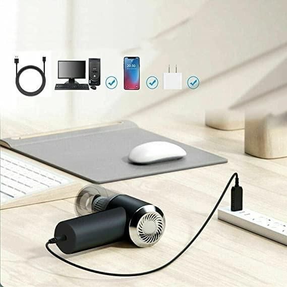 BD Portable Air Duster & Wireless Vacuum Cleaner – 2-in-1 Mini Rechargeable Dust Blower 14s9bc-ez