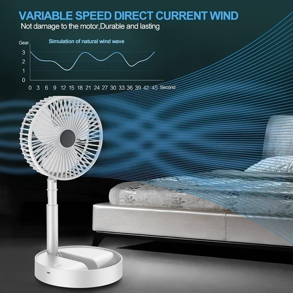 Adjustable Height Telescopic Rechargeable Standing Fan Rechargeable Pedestal Fan 14s9bc-ez