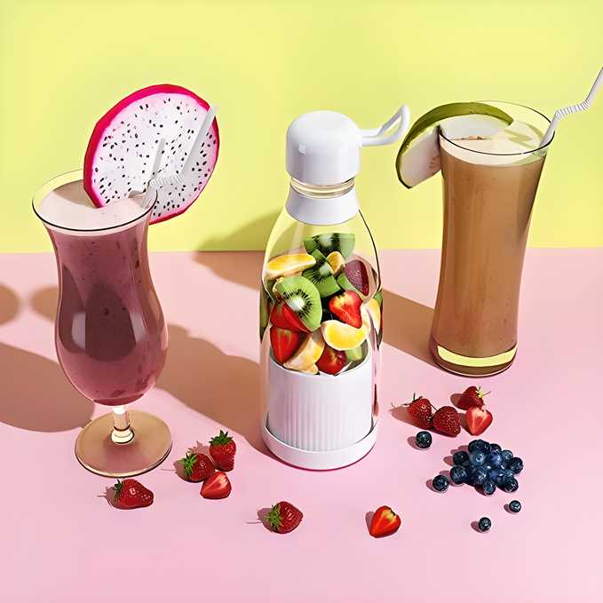 Portable USB Rechargeable Mini Juicer Blender – 380ml for Travel, Gym & Office Use 14s9bc-ez