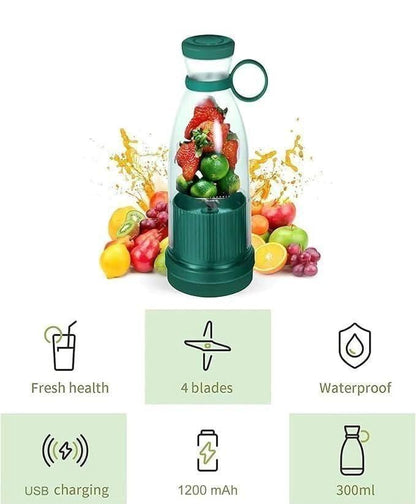 Portable USB Rechargeable Mini Juicer Blender – 380ml for Travel, Gym & Office Use 14s9bc-ez
