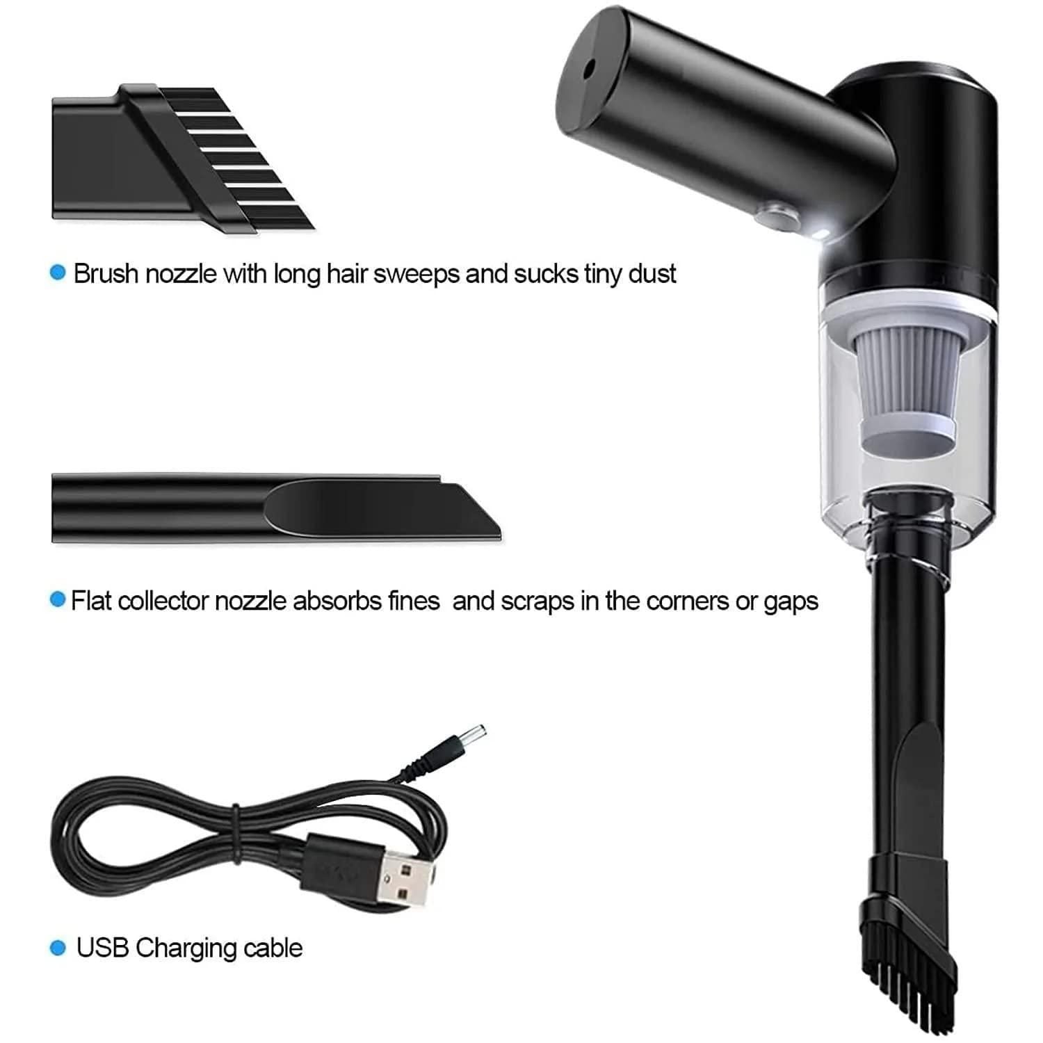 BD Portable Air Duster & Wireless Vacuum Cleaner – 2-in-1 Mini Rechargeable Dust Blower 14s9bc-ez