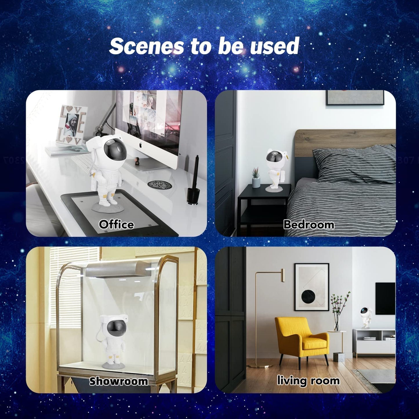 Astronaut Galaxy Projector – 360° Rotating Star Night Light with Remote Control 14s9bc-ez
