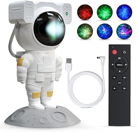Astronaut Galaxy Projector – 360° Rotating Star Night Light with Remote Control 14s9bc-ez
