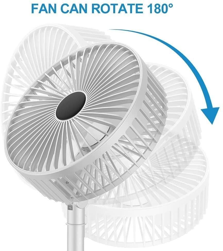 Adjustable Height Rechargeable Telescopic Pedestal Fan – Portable & Foldable - Fixivoo