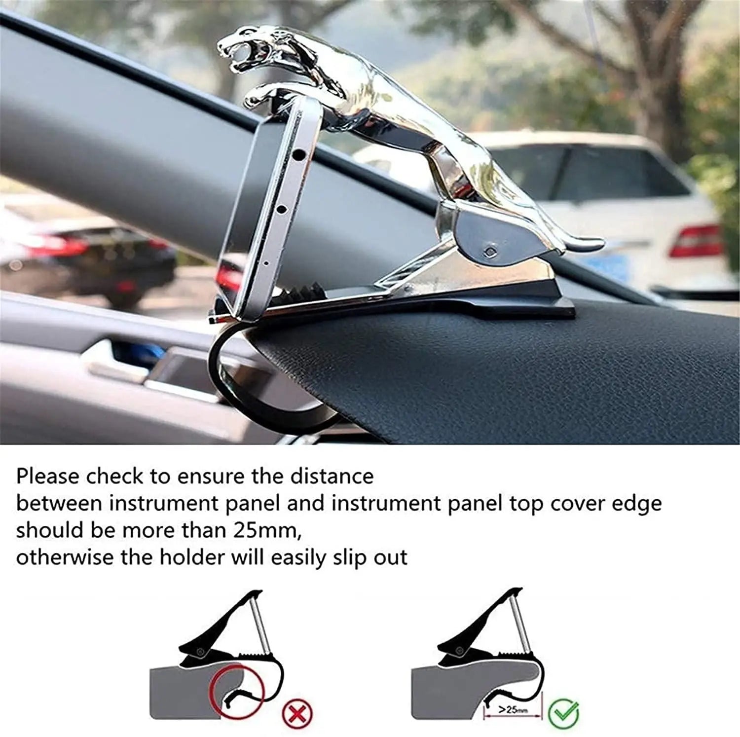 Jaguar Dashboard Phone Holder for Car | Anti - Slip, Stylish & Universal Mount - Fixivoo