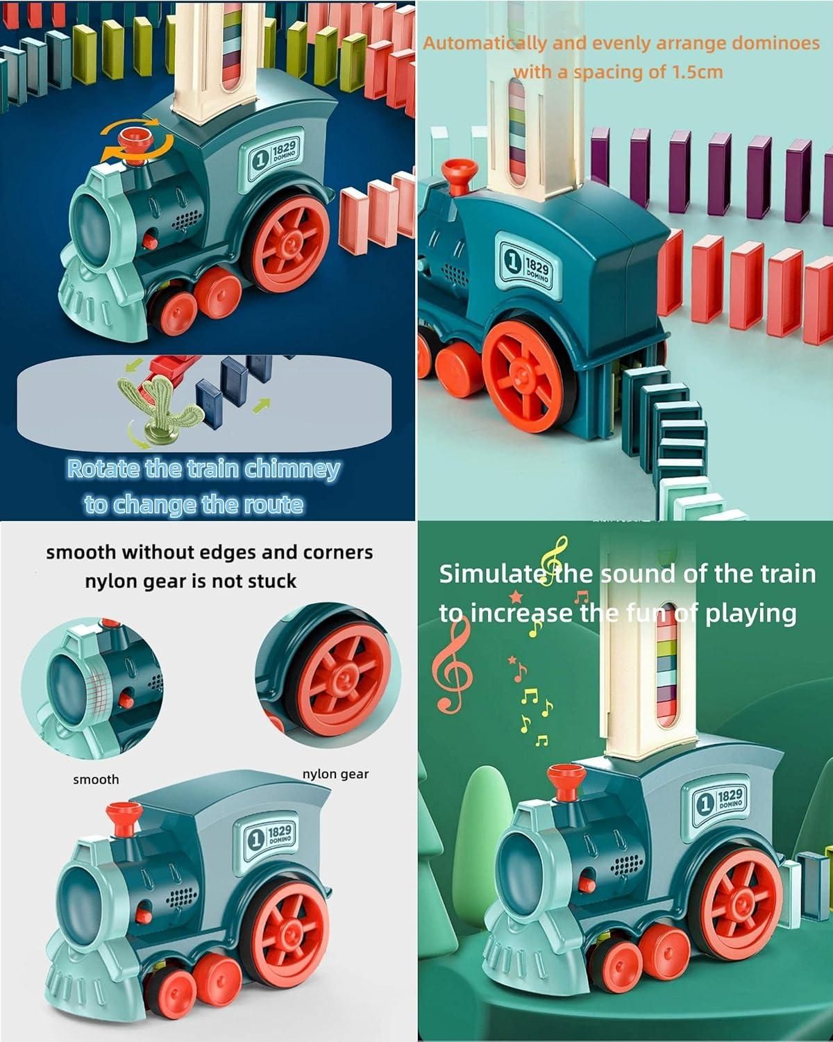 Train Toy Domino Set for Kids – BPA Free Plastic with Sound Effects - Fixivoo
