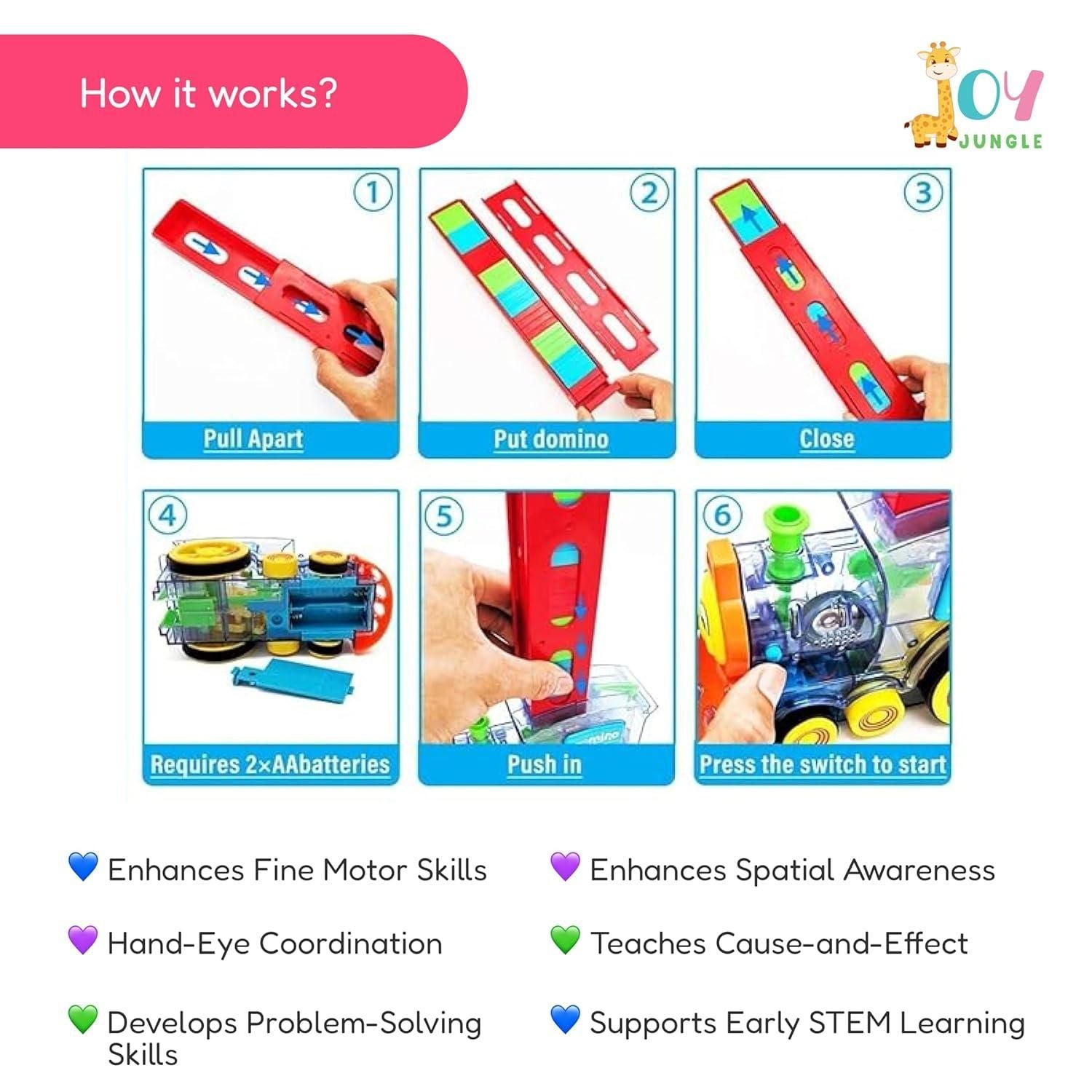 Train Toy Domino Set for Kids – BPA Free Plastic with Sound Effects - Fixivoo